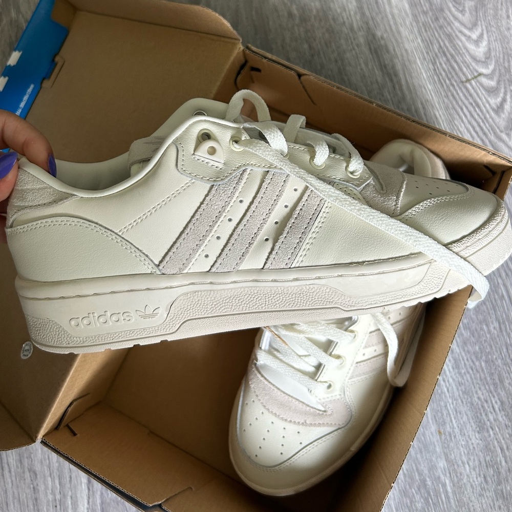 adidas Women’s White/Off-White Court-Style Sneaker - Picture 5 of 5